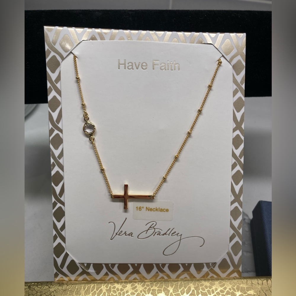 New Vera Bradley Cross Necklace Christian Gift